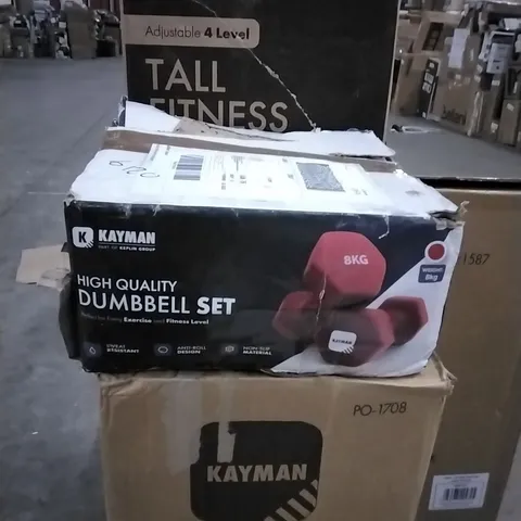 BOXED KAYMAN 8KG HIGH QUALITY DUMBELL SET - RED