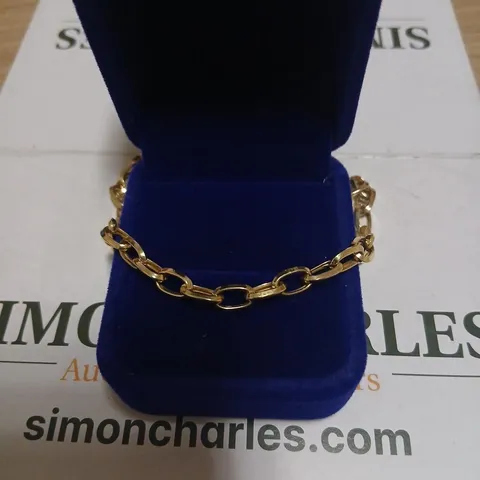 GOLD 9CT ITALIAN GOLD TRIANGLE CUT PAPERCLIP BRACELET 