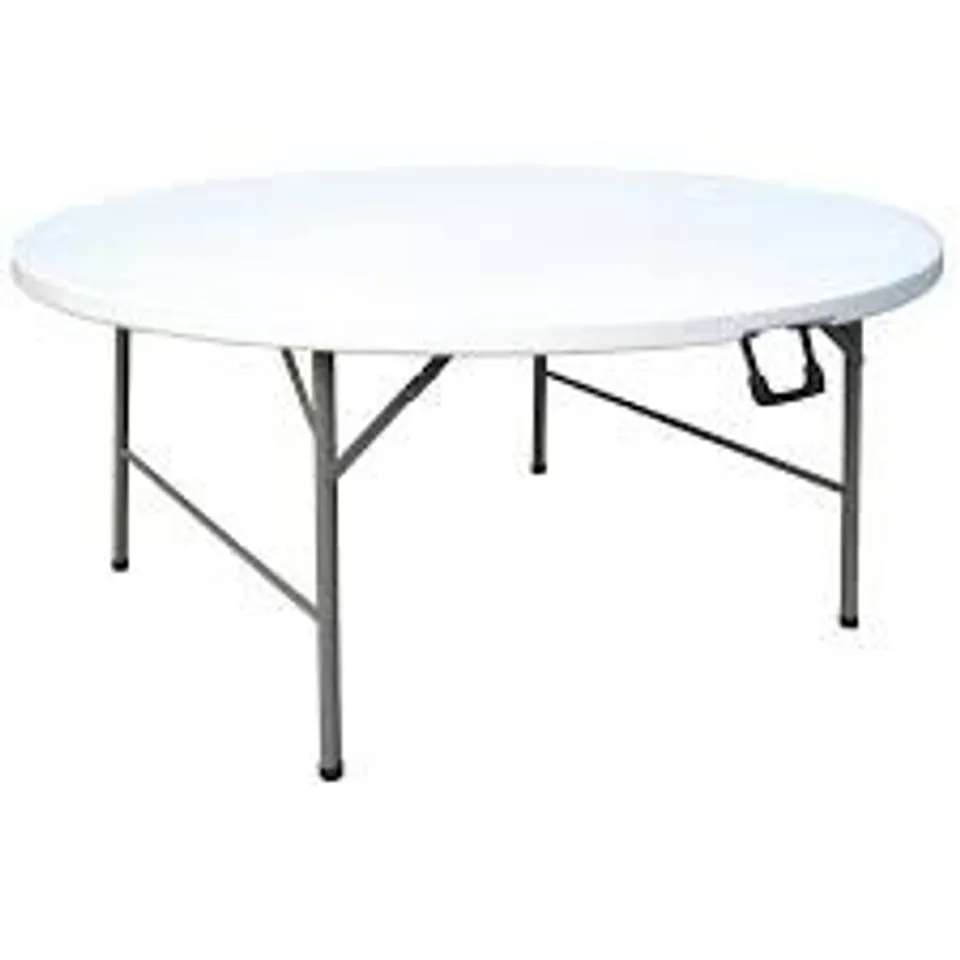 BOXED BOLERO ROUND FOLDING TABLE WHITE 5FT (1 BOX)