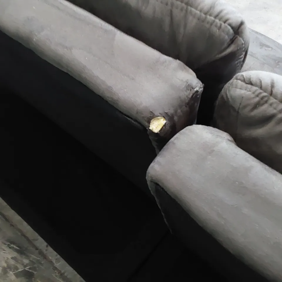 DESIGNER CLICK KLACK SOFA BED CHARCOAL PLUSH FABRIC 