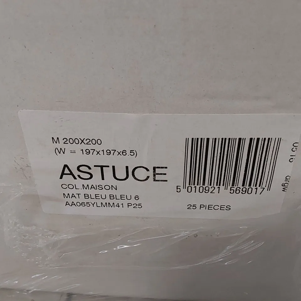PALLET TO CONTAIN APPROX 96 X PACKS OF JOHNSON TILES ASTUCE MAT BLUE MAISON COLLECTION TILES - 25 TILES PER PACK // TILE SIZE: 197 X 197 X 6.5mm