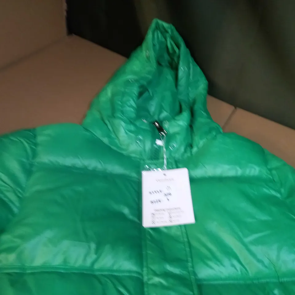 LUCKY FIVE VIBRANT GREEN PADDED/HOODIED COAT - MEDIUM
