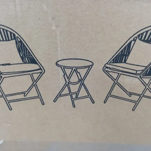 INNOVATORS COLLAPSIBLE 3 PIECE HOLLY BISTRO SET, DARK GREY