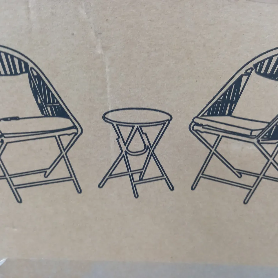 INNOVATORS COLLAPSIBLE 3 PIECE HOLLY BISTRO SET, DARK GREY