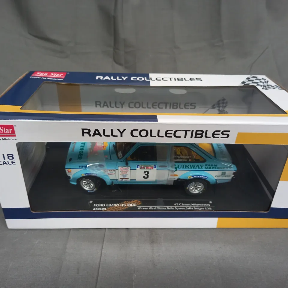RALLY COLLECTIBLES FORD ESCORT RS 1800 #4859R - WINNER WEST WALES RALLY SPARES JAFFA STAGES 2015