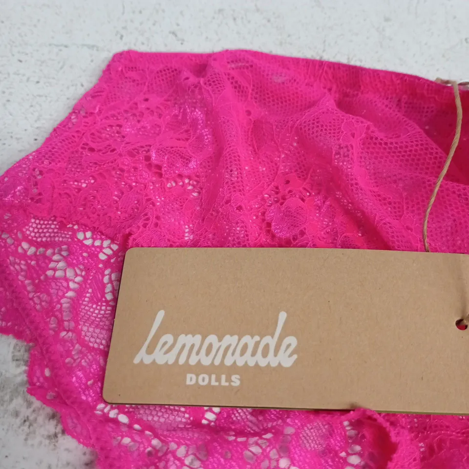 LEMONADE DOLLS NEON PINK LACE SHORT – UK 12