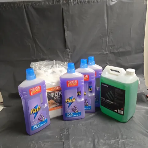 6 ASSORTED LARGE LIQUIDS TO INCLUDE FLASH LAVENDER, EZCARCARE ARCTIC MELTDOWN SNOW FOAM, FOX OFF - COLLECTION ONLY