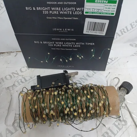 JOHN LEWIS BIG AND BRIGHT WIRE LIGHTS WITH TIMER 320 PURE WHITE LEDS