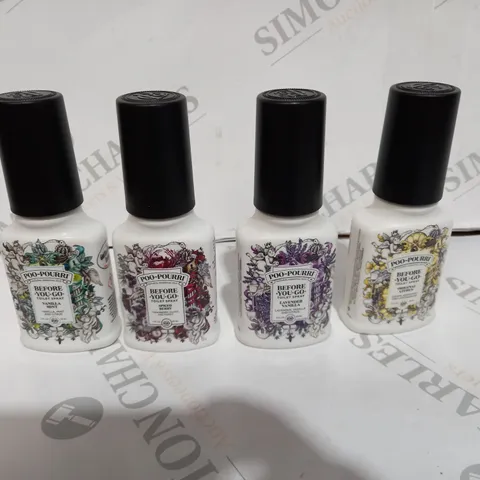 SET OF 4 POO-POURRI BEFORE YOU GO SPRAY TO INCLUDE CITRUS, BERRY, LAVENDER, VANILLA 