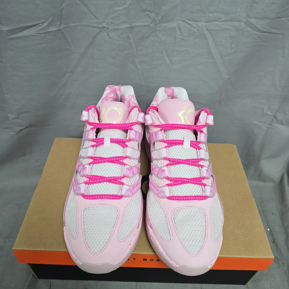 BOXED PAIR OF NIKE KD18 NRG SNEAKERS – PEARL PINK/LASER FUCHSIA, UK 11