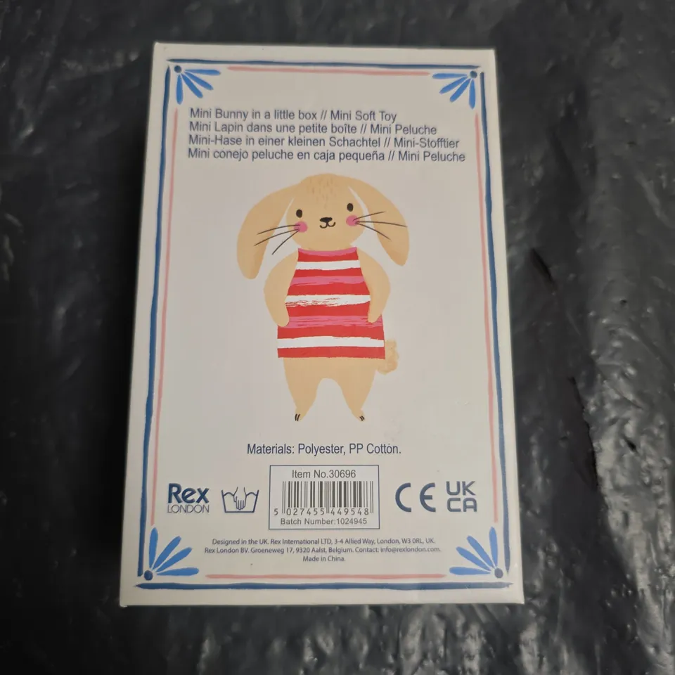 REX LONDON MINI BUNNY SOFT TOY IN A LITTLE BOX