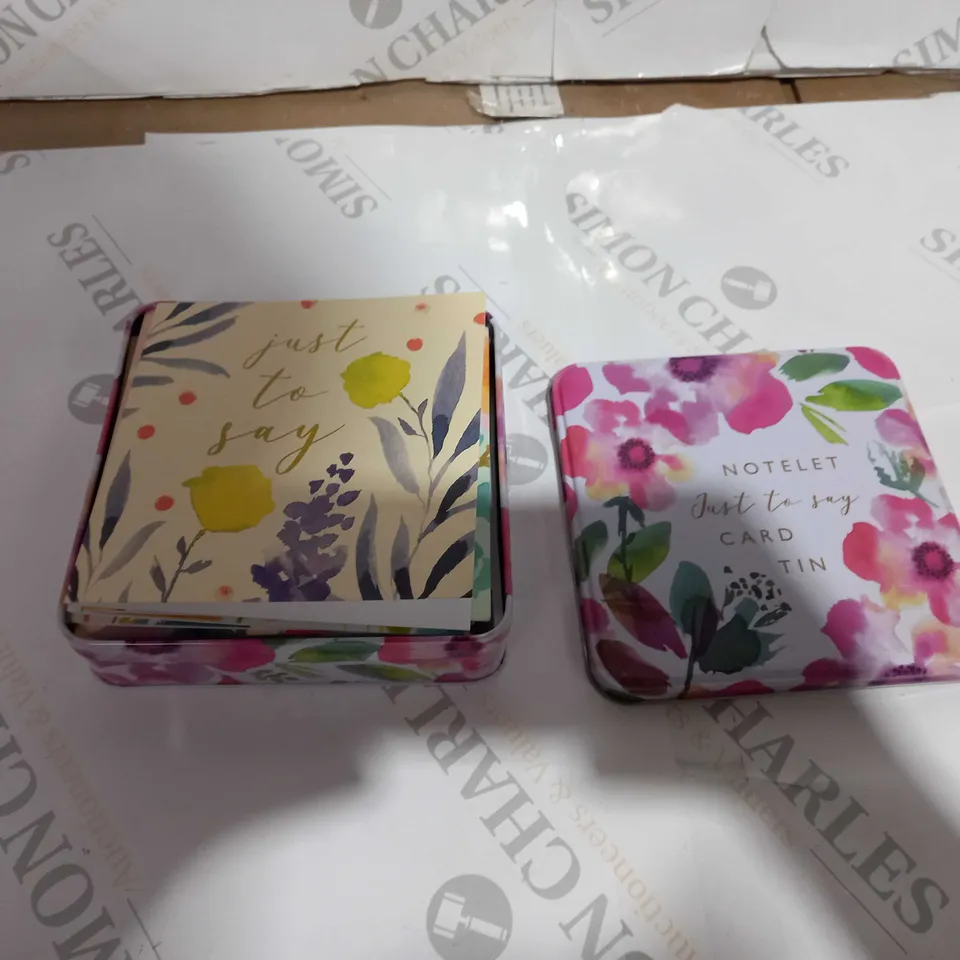 NOTELET JUST TO SAY CARD TIN