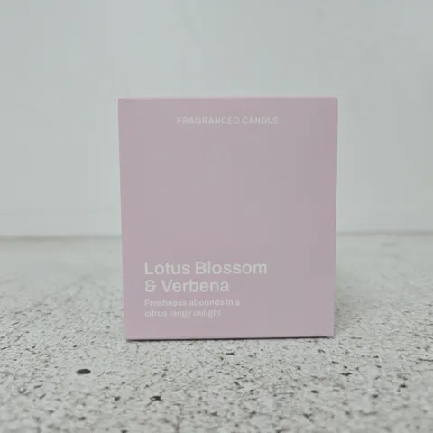 FRAGRANCED CANDLE – LOTUS BLOSSOM & VERBENA (BOXED)