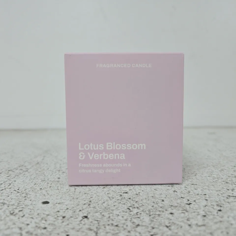 FRAGRANCED CANDLE – LOTUS BLOSSOM & VERBENA (BOXED)