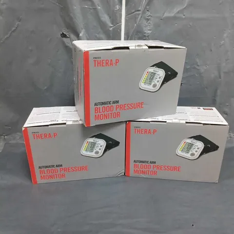 3 BOXED HOMEDICS THERA-P AUTOMATIC ARM BLOOD PRESSURE MONITOR