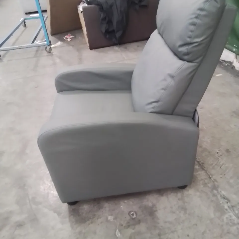 QUALITY DESIGNER FAUX LEATHER UPHOLSTERED SINGLE RECLINER ARMCHAIR 
