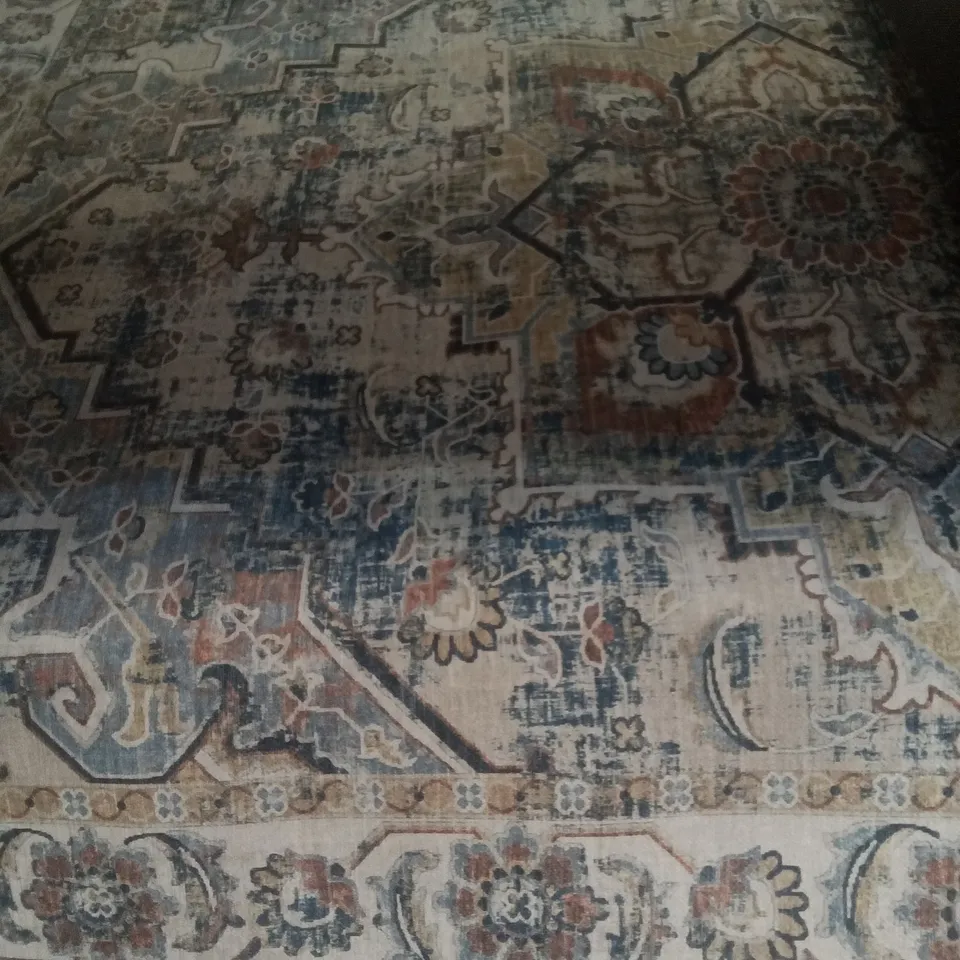 DEEN TUFTED BLUE/BEIGE/RED RUG 170X120CM
