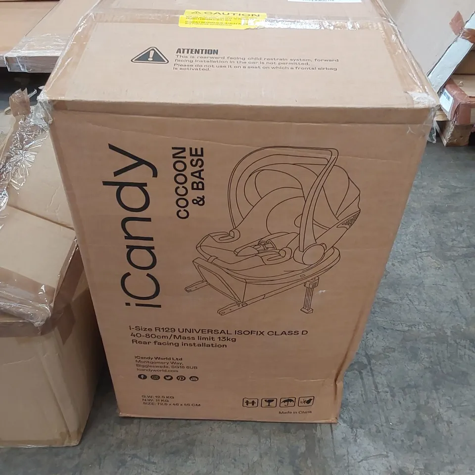 BOXED ICANDY COCOON CAR SEAT & BASE - LATTE 