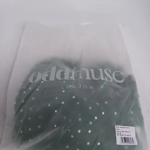 ODDMUSE LONDON VOLUME SKIRT MINI DRESS – GREEN POLKA DOT, SIZE M