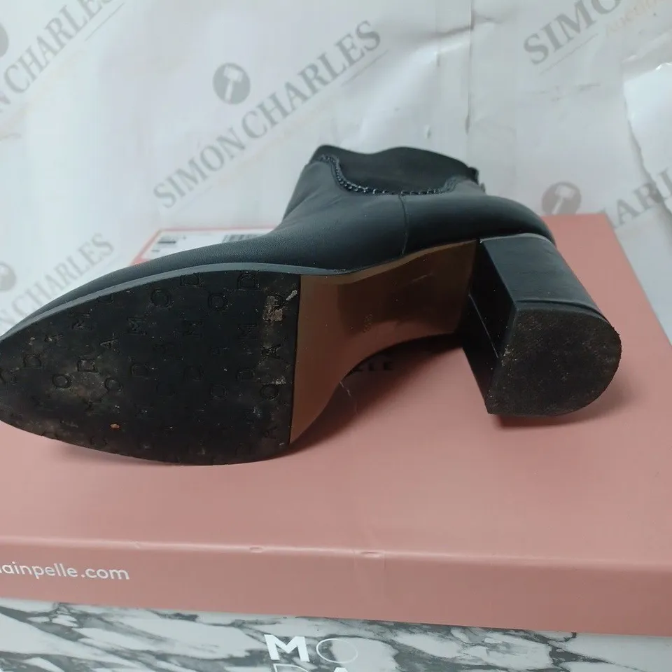 BOXED MODA IN PELLE BRYLA HEELED ANKLE BOOTS, BLACK - SIZE 5 