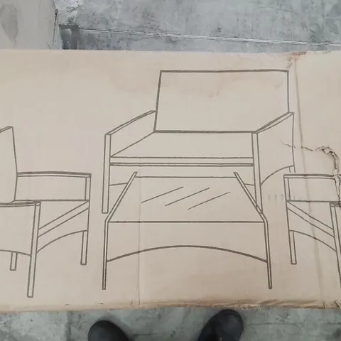 BOXED KEPLIN 4 SEATER SOFA RATTAN SET 