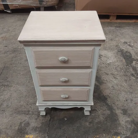 DESIGNER WOODEN 3 DRAWER CHEST WITH ORNATE HANDLES