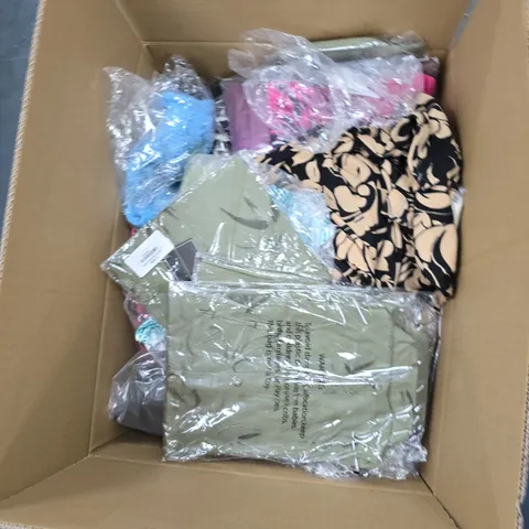 BOX OF APPROXIMATELY 20 ASSORTED CLOTHING ITEMS TO INCLUDE: ADYTTA SHIRT SIZE S