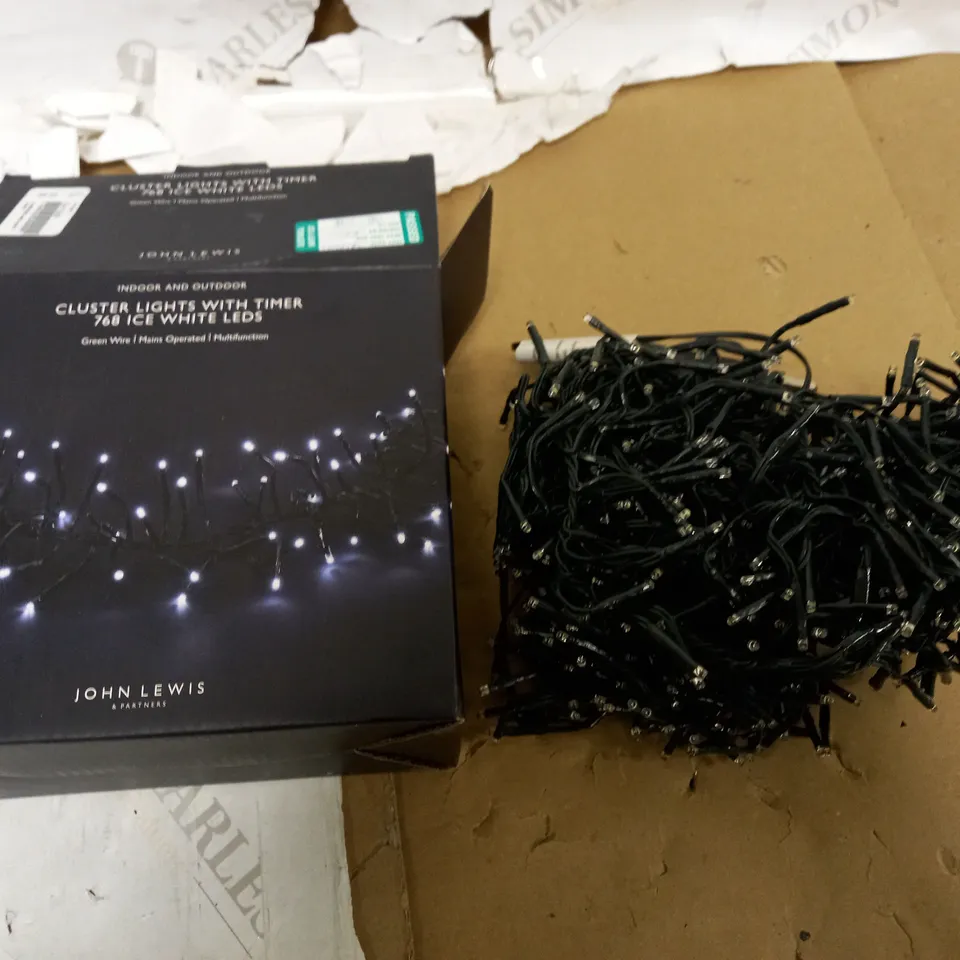 JOHN LEWIS CLUSTER LIGHTS WITH TIMER 768 ICE WHITE LIGHTS 