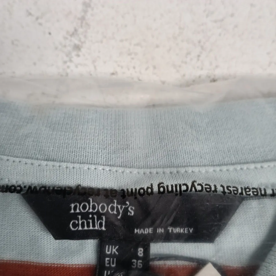 NOBODY'S CHILD STRIPED POLO SHIRT – UK 8