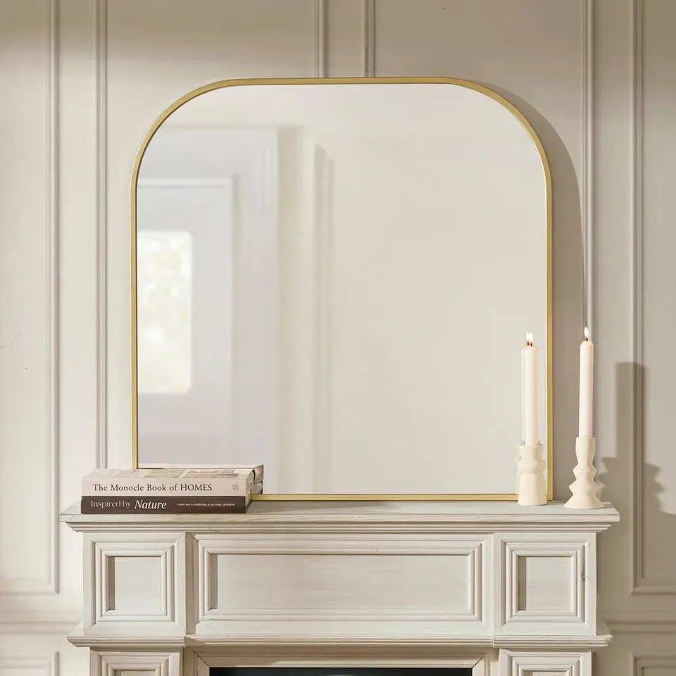 BOXED DUSK ARCHED MANTEL MIRROR - GOLD (1 BOX)