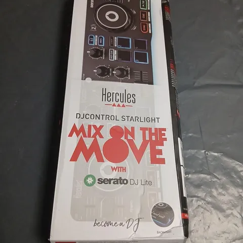 HERCULES DJCONTROL STARLIGHT MIX ON THE MOVE DJ CONTROLLER – BOXED (SERATO DJ LITE)