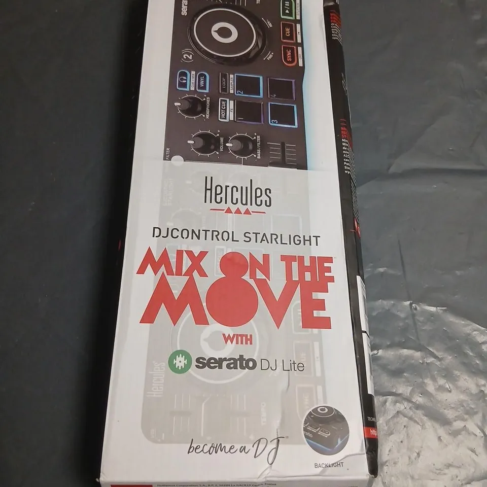 HERCULES DJCONTROL STARLIGHT MIX ON THE MOVE DJ CONTROLLER – BOXED (SERATO DJ LITE)