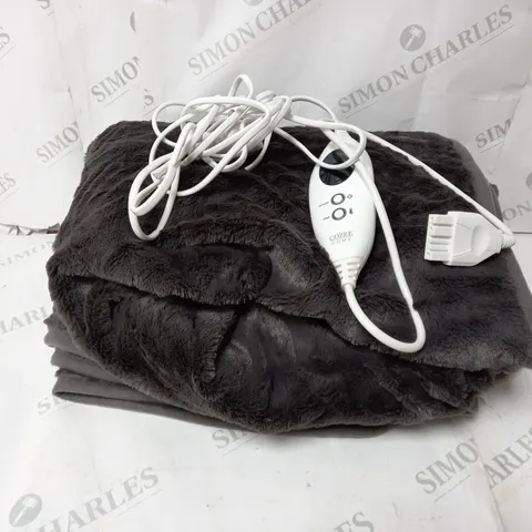 BOXED COZEE HOME HEATED BLANKET IN CHARCOAL