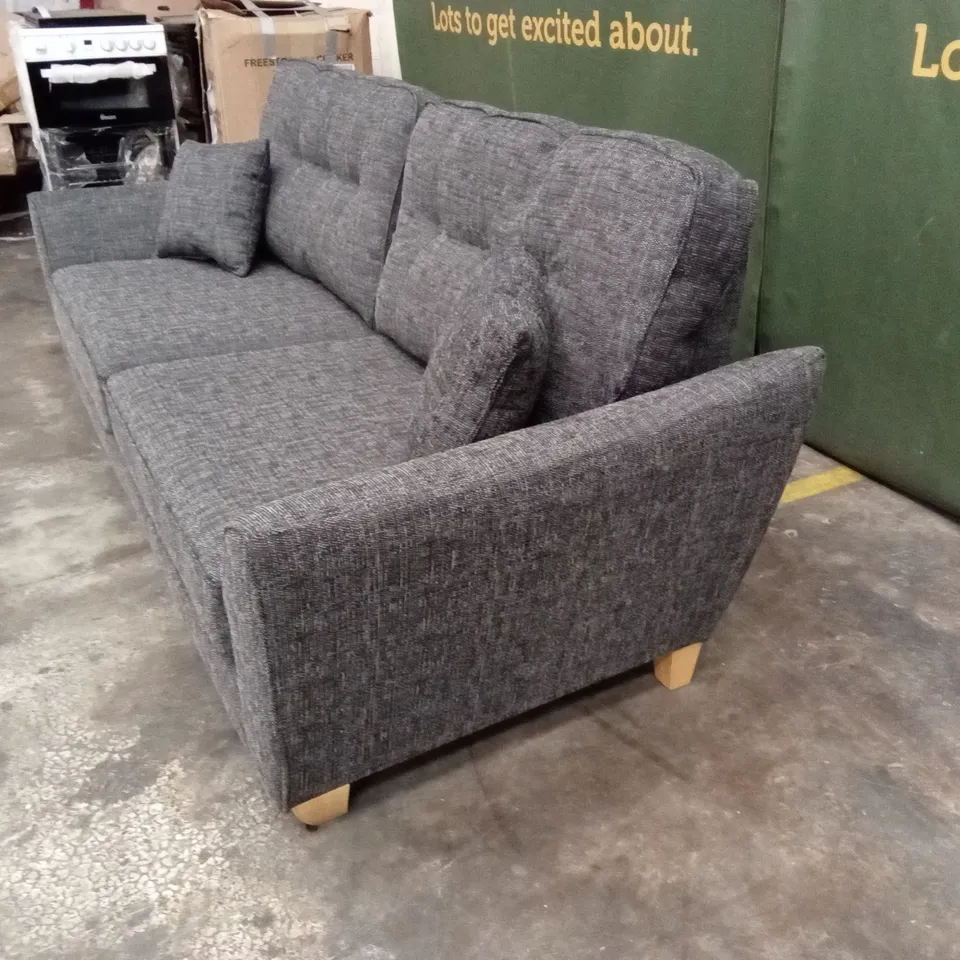 HALSTOW 3 SEATER FABRIC SOFA - CHARCOAL RRP £489
