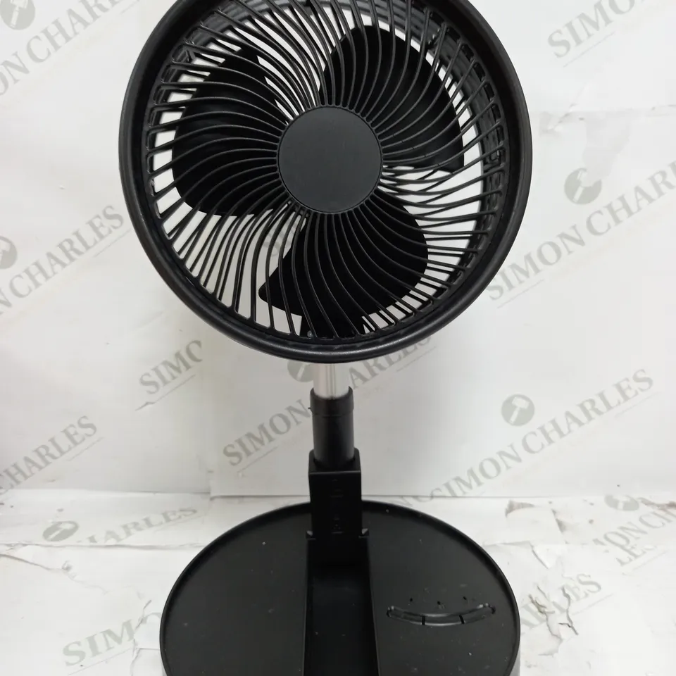 BOXED BELL & HOWELL RECHARGEABLE EXTENDABLE DESK & FLOOR FAN, BLACK