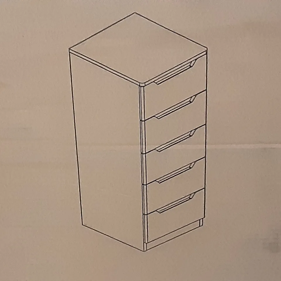 BOXED LARSON 5 DRAWER TALBOT IN WHITE 