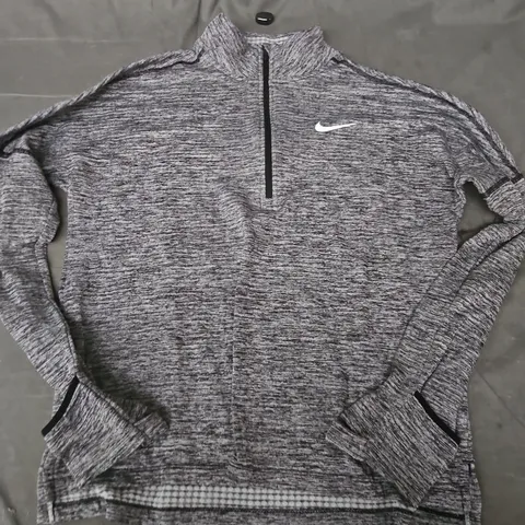 NIKE RUNNING QUARTER-ZIP TOP – GREY MARL, SIZE M