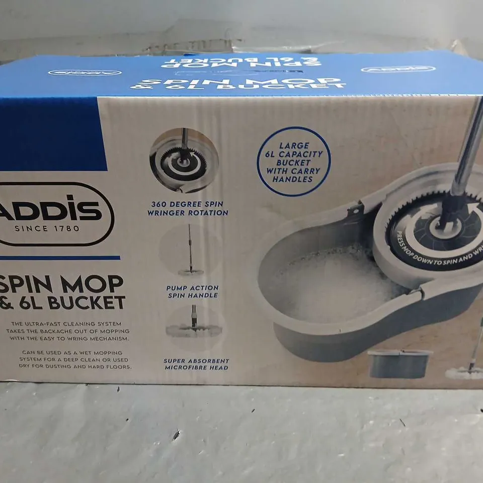 BRAND NEW ADDIS SPIN MOP AND 6L BUCKET