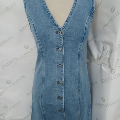 ABERCROMBIE & FITCH SLEELESS BUTTON UP MINI DRESS IN BLUE DENIM SIZE XS
