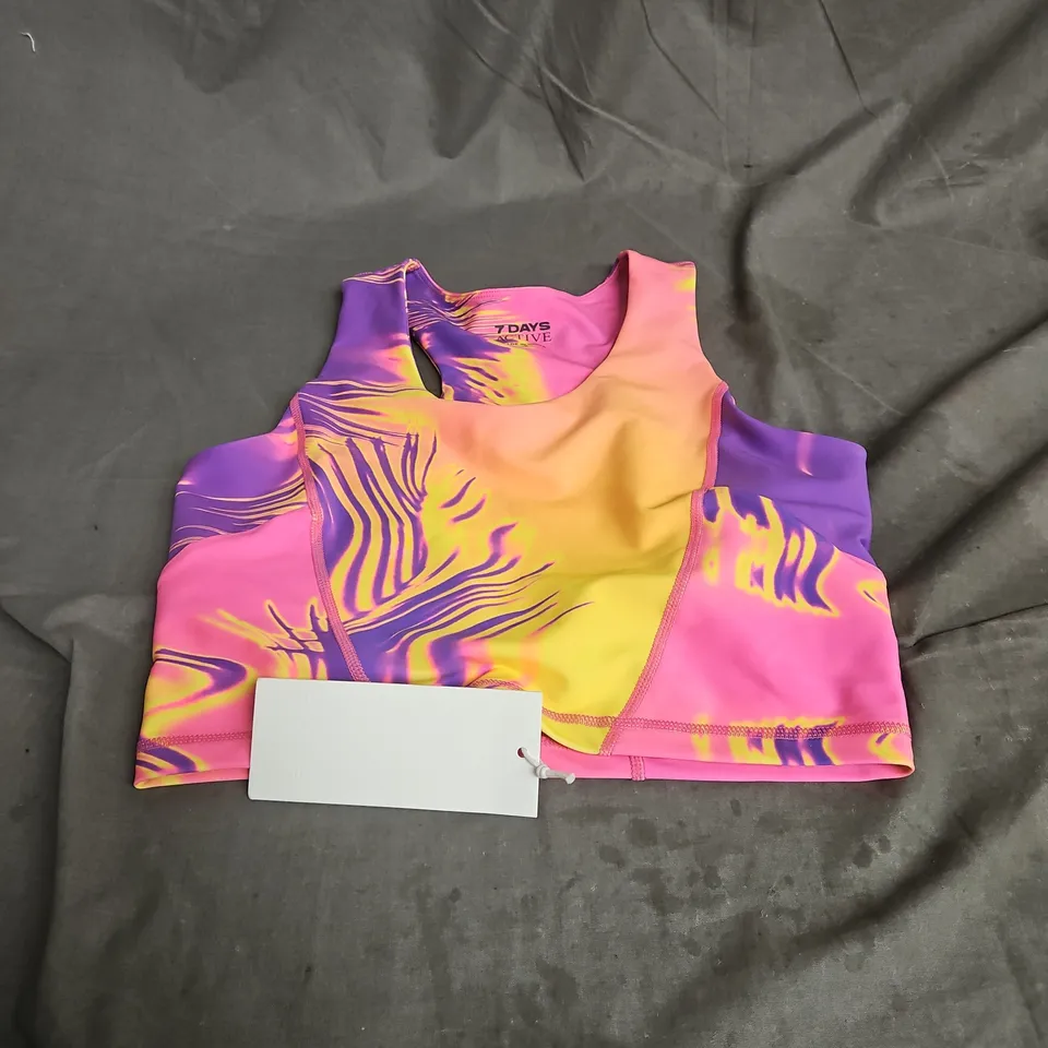 7 DAYS ACTIVE TECH BRA TOP IN PULSE PRINT SIZE S