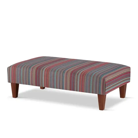 BOXED JERMOTTE 120CM VELVET RECTANGLE STRIPED COCKTAIL OTTOMAN (1 BOX)