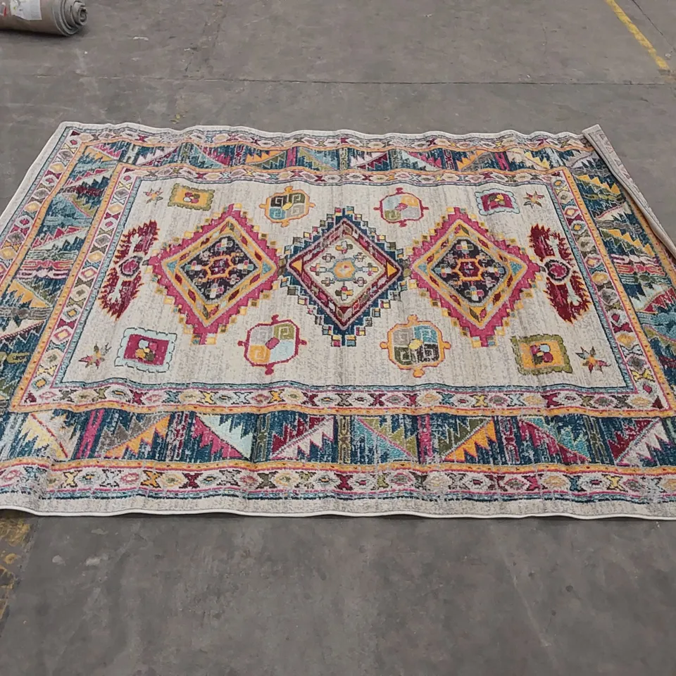 MABEL POWER LOOM PINK/BLUE/YELLOW RUG // SIZE: 225 X 290cm