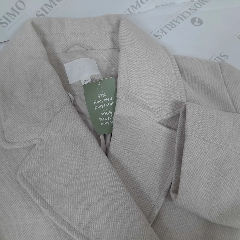 H&M BUTTON FRONT LONGLINE COAT - EUR L