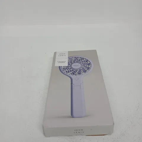 JOHN LEWIS 4" RECHARGEABLE HANDHELD FAN