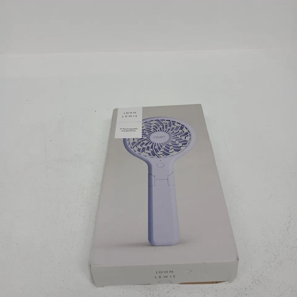JOHN LEWIS 4" RECHARGEABLE HANDHELD FAN