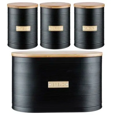 BOXED TYPHOON OTTO BLACK TEA, COFFEE, SUGAR AND BREAD BIN SET