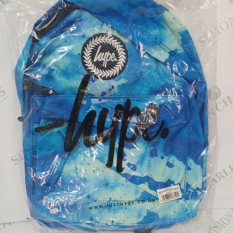 HYPE AW22 UNISEX BLUE WATERCOLOUR CREST BACKPACK