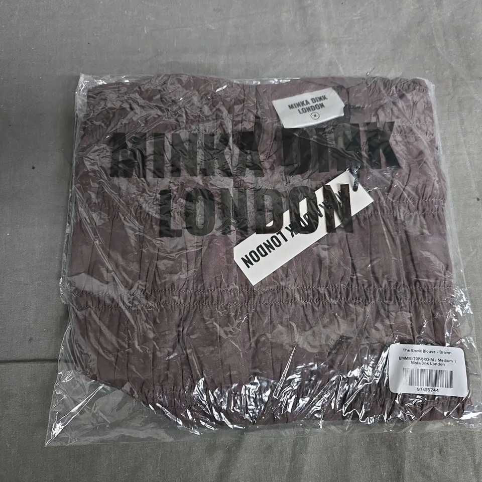 BAGGED MINKA DINK LONDON THE EMMIE BLOUSE IN BROWN - MEDIUM
