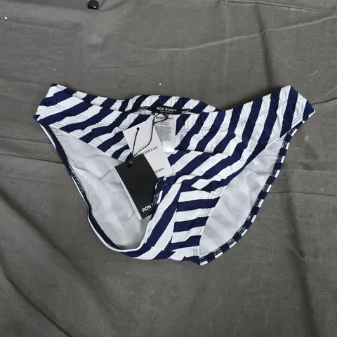 RON DORFF SLIM SWIM BRIEFS β NAVY & WHITE STRIPES, XL