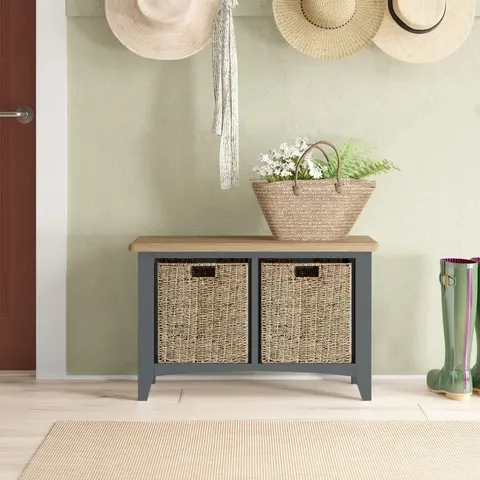 BOXED GISELE STORAGE BENCH , GREY 